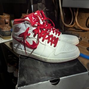 Nike Air Jordan High-Top Sneakers - White and Red